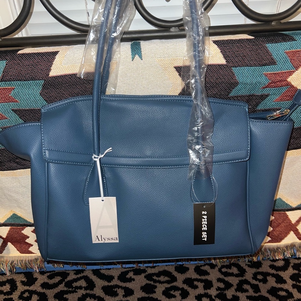 Alyssa Women's Laptop Tote Bag in Slate Blue